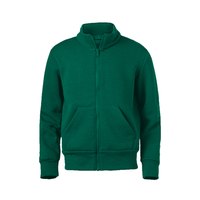Green Zip up Fleece Sweatshirt Without Hood - 9310 - Available upon request