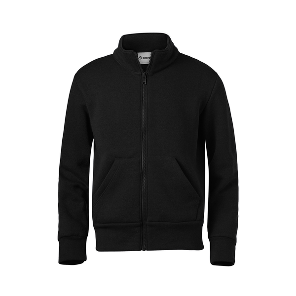 Black Zip up Fleece Sweatshirt Without Hood - 9310