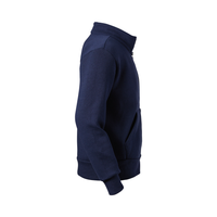 Navy Zip up Fleece Sweatshirt Without Hood - 9310