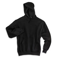 jerzees - black hooded sweatshirt - long sleeves - fleece - kangeroo pockets 