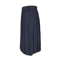Navy Poly Juniors Style Box Pleated
