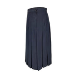 Navy Poly Juniors Style BOX Pleated