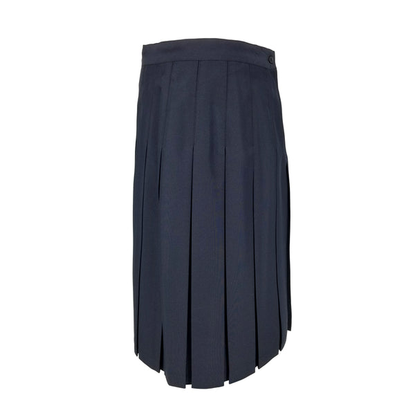 Navy Poly Juniors Style Box Pleated